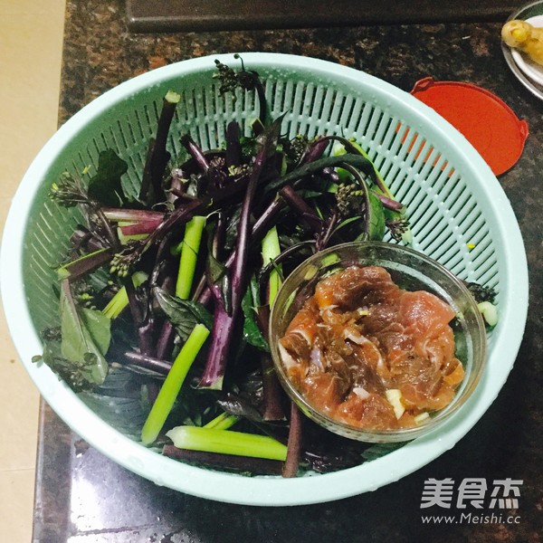 肉片炒菜心的做法图解