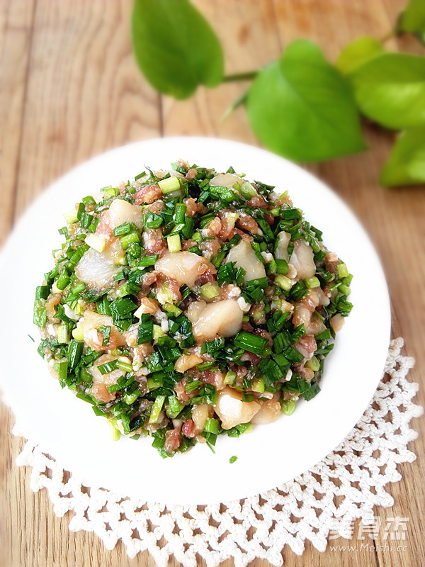 扇贝丁猪肉韭菜饺子馅怎样煸