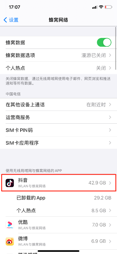 iphone 设置每日流量上限