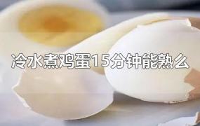 冷水煮鸡蛋15分钟能熟么