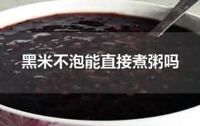 黑米不泡能直接煮粥吗