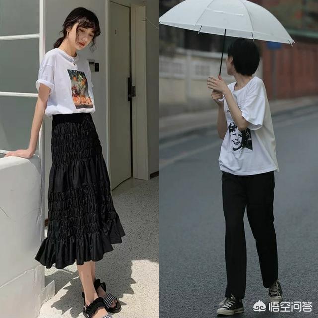 黑上衣白裤子搭配女,为什么穿黑裤白衣很搭，而白裤黑衣却不搭？