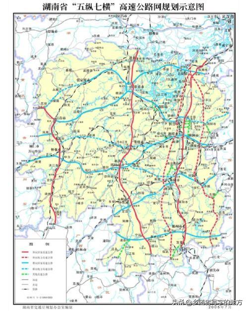 湖南高速公路网,湖南省“五纵七横”高速公路网规划图