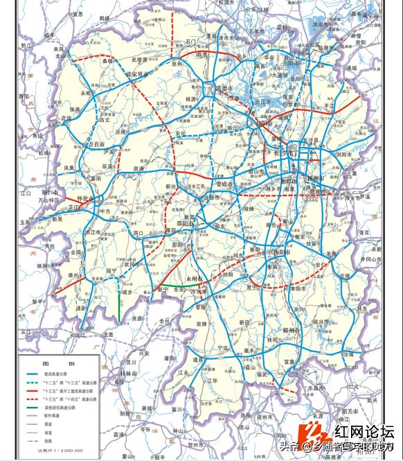 湖南高速公路网,湖南省“五纵七横”高速公路网规划图