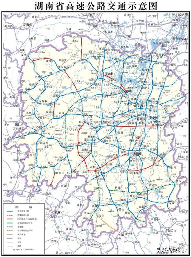 湖南高速公路网,湖南省“五纵七横”高速公路网规划图