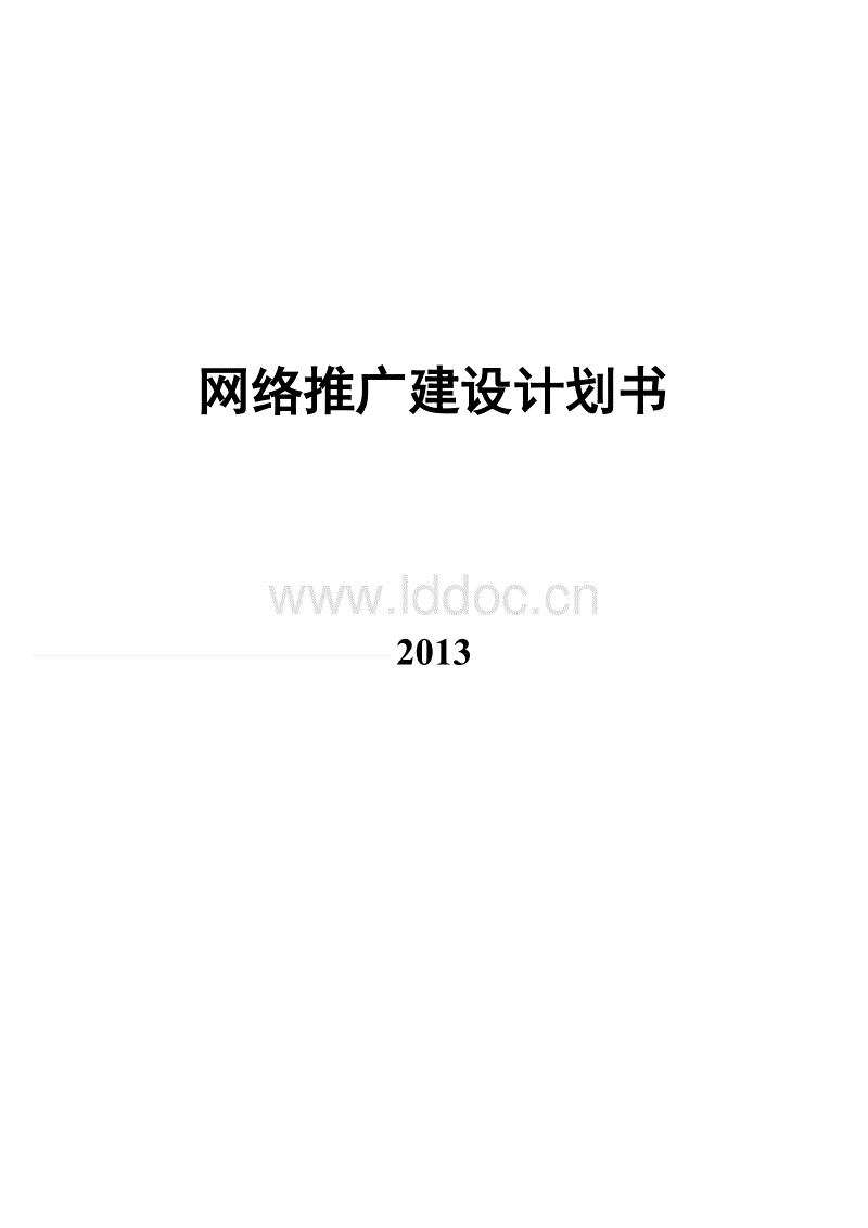 医院网络推广计划