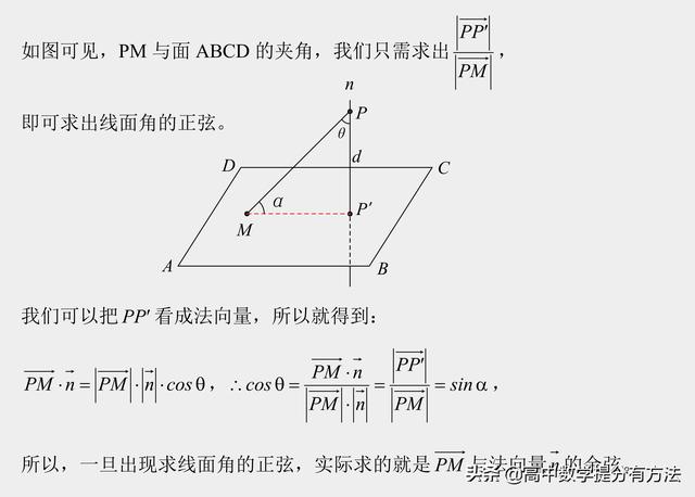 线面角的求法,高中数学立体几何：有关线面角的解题思路和方法