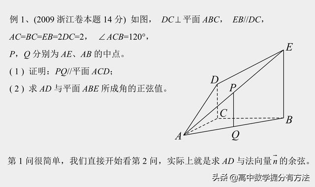 线面角的求法,高中数学立体几何：有关线面角的解题思路和方法