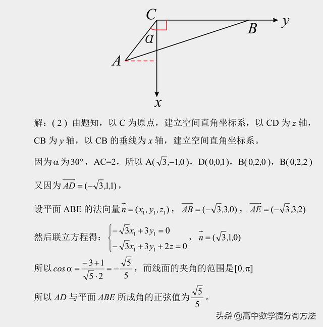 线面角的求法,高中数学立体几何：有关线面角的解题思路和方法