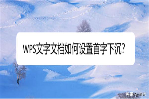 首字下沉2行怎么设置,WPS中怎么设置首字下沉？