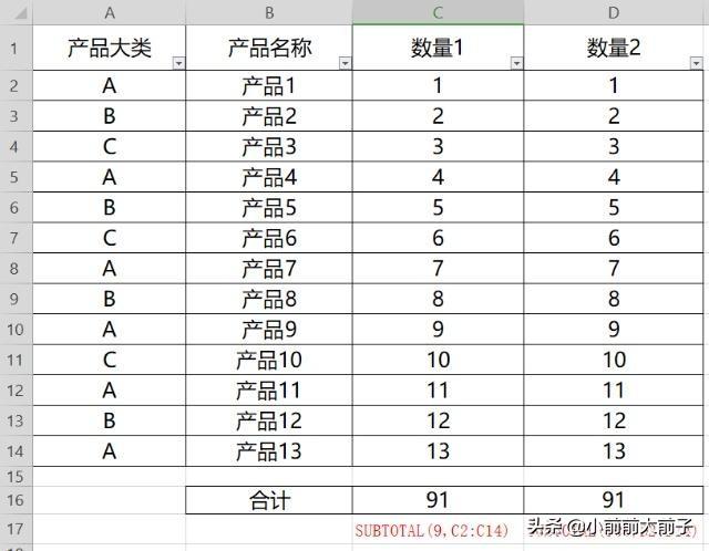 subtotal函数的使用方法,subtotal函数如何应用？