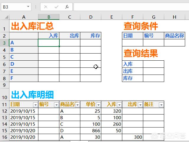 库存表,excel出入库自动表怎么做？