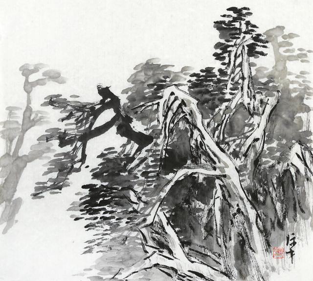 树叶画法,画山水画时怎样画好树叶？