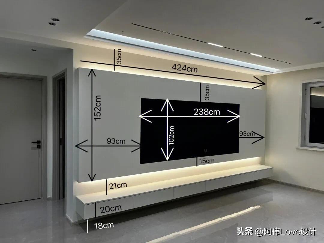 电视机尺寸一览表长宽（电视墙尺寸大全）