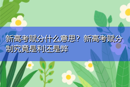 赋分是什么意思?