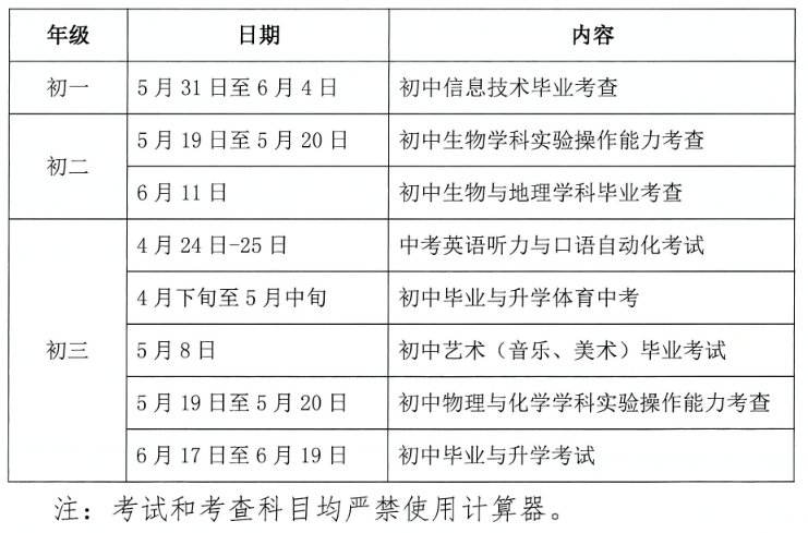 中考时间2021具体时间