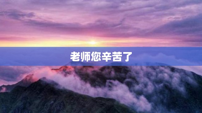 老师您辛苦了