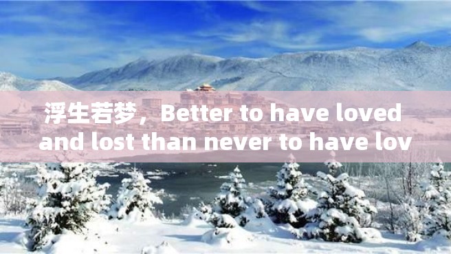 浮生若梦，Better to have loved and lost than never to have loved at all