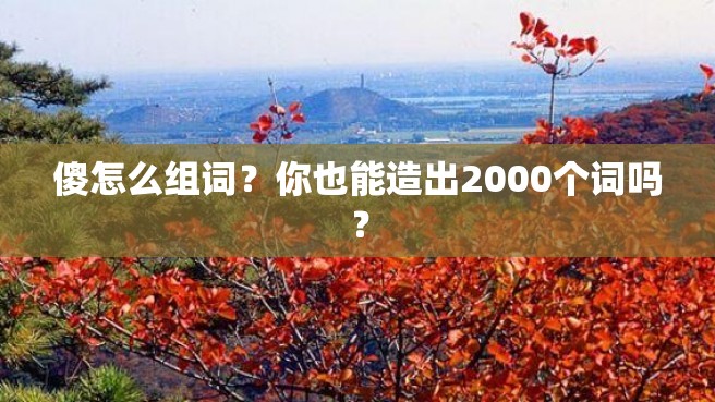 傻怎么组词？你也能造出2000个词吗？