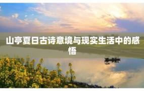 山亭夏日古诗意境与现实生活中的感悟