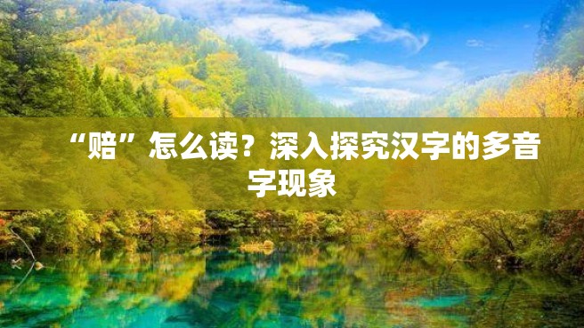 “赔”怎么读？深入探究汉字的多音字现象