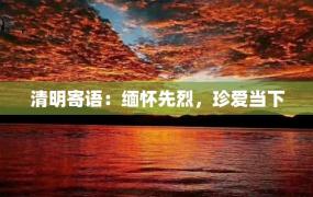 清明寄语：缅怀先烈，珍爱当下