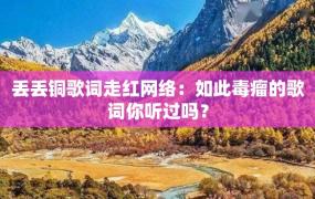 丢丢铜歌词走红网络：如此毒瘤的歌词你听过吗？