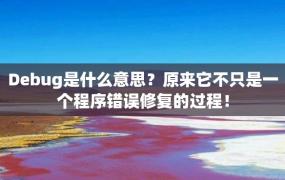 Debug是什么意思？原来它不只是一个程序错误修复的过程！