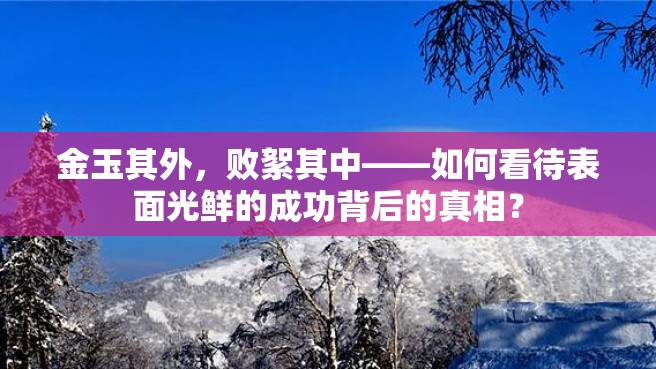 金玉其外，败絮其中——如何看待表面光鲜的成功背后的真相？