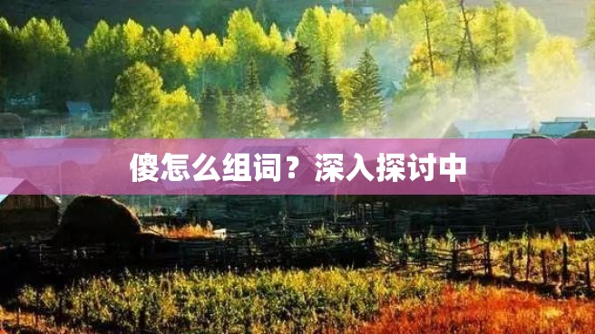 傻怎么组词？深入探讨中