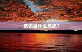 常识是什么意思？