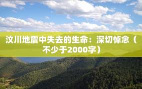 汶川地震中失去的生命：深切悼念（不少于2000字）