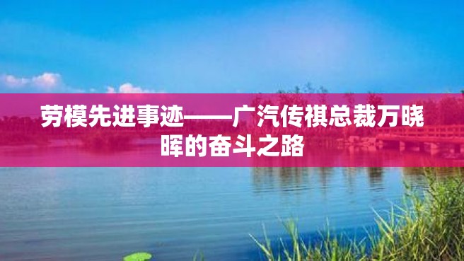 劳模先进事迹——广汽传祺总裁万晓晖的奋斗之路