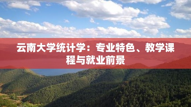 云南大学统计学：专业特色、教学课程与就业前景