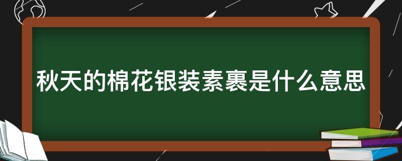 棉花说秋天是白色的(银装素裹是指什么(秋天银装素裹是指什么)