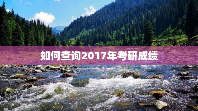 如何查询2017年考研成绩