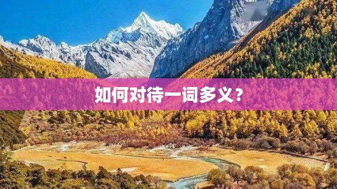 如何对待一词多义？