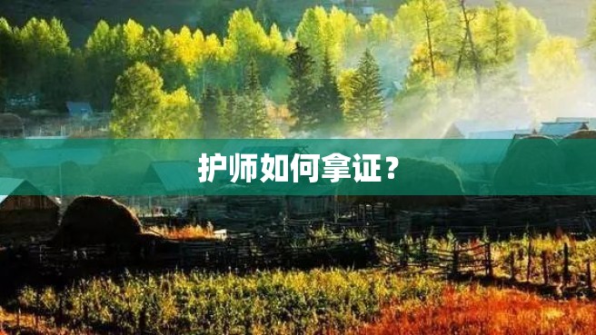 护师如何拿证？