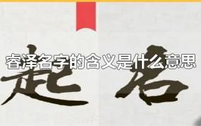 李睿泽名字的含义(睿泽名字的寓意)