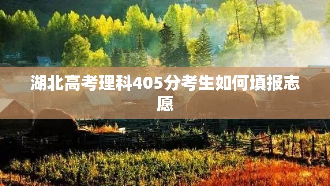 湖北高考理科405分考生如何填报志愿