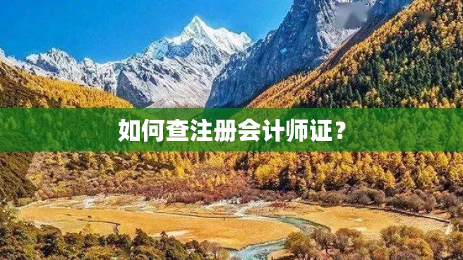 如何查注册会计师证？