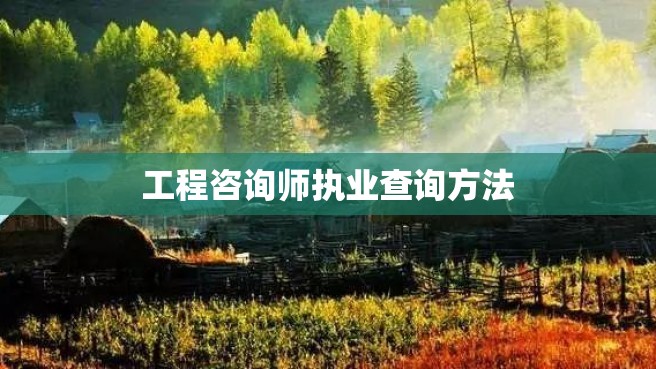 工程咨询师执业查询方法