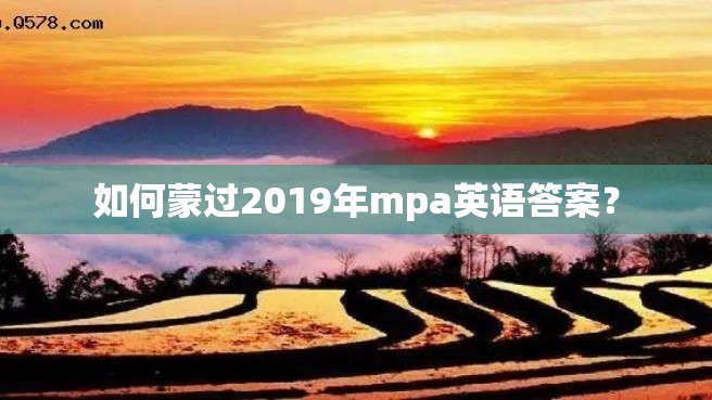 如何蒙过2019年mpa英语答案？