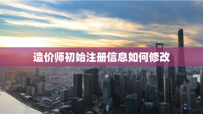 造价师初始注册信息如何修改