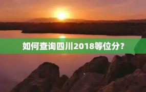 如何查询四川2018等位分？