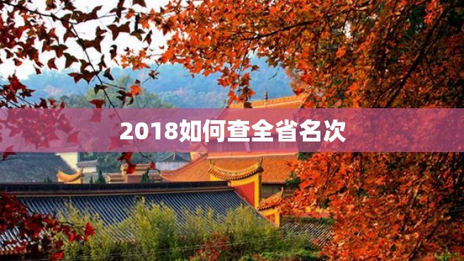 2018如何查全省名次