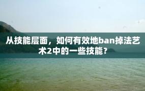 从技能层面，如何有效地ban掉法艺术2中的一些技能？