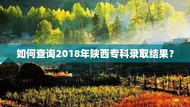 如何查询2018年陕西专科录取结果？