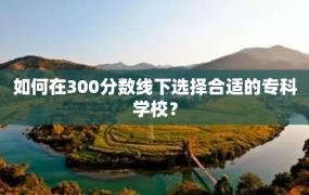 如何在300分数线下选择合适的专科学校？