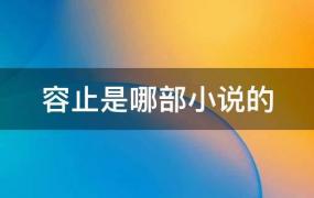 容止是哪部小说的男主(容止是哪部小说的主角)